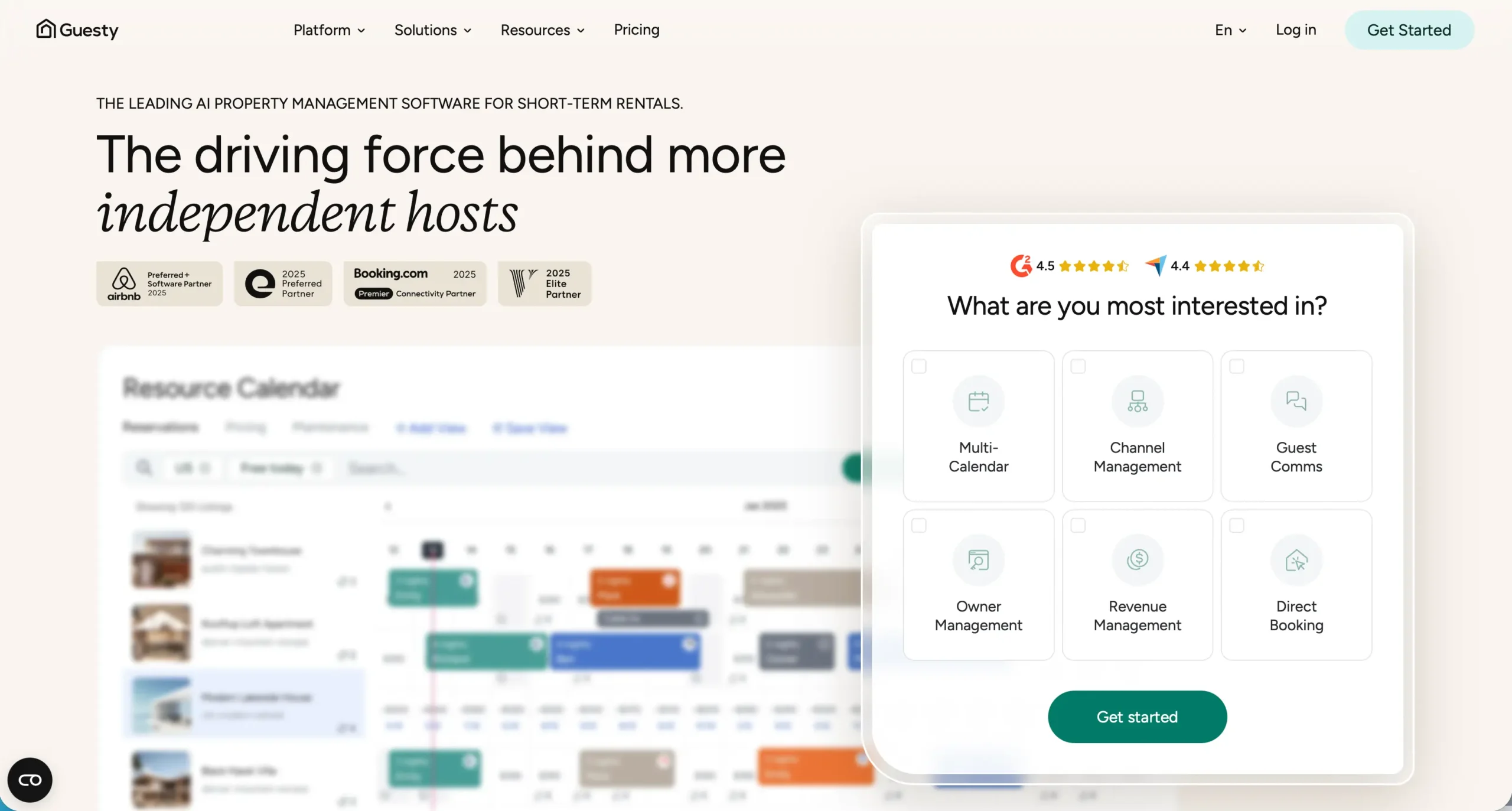 Guesty homepage screenshot