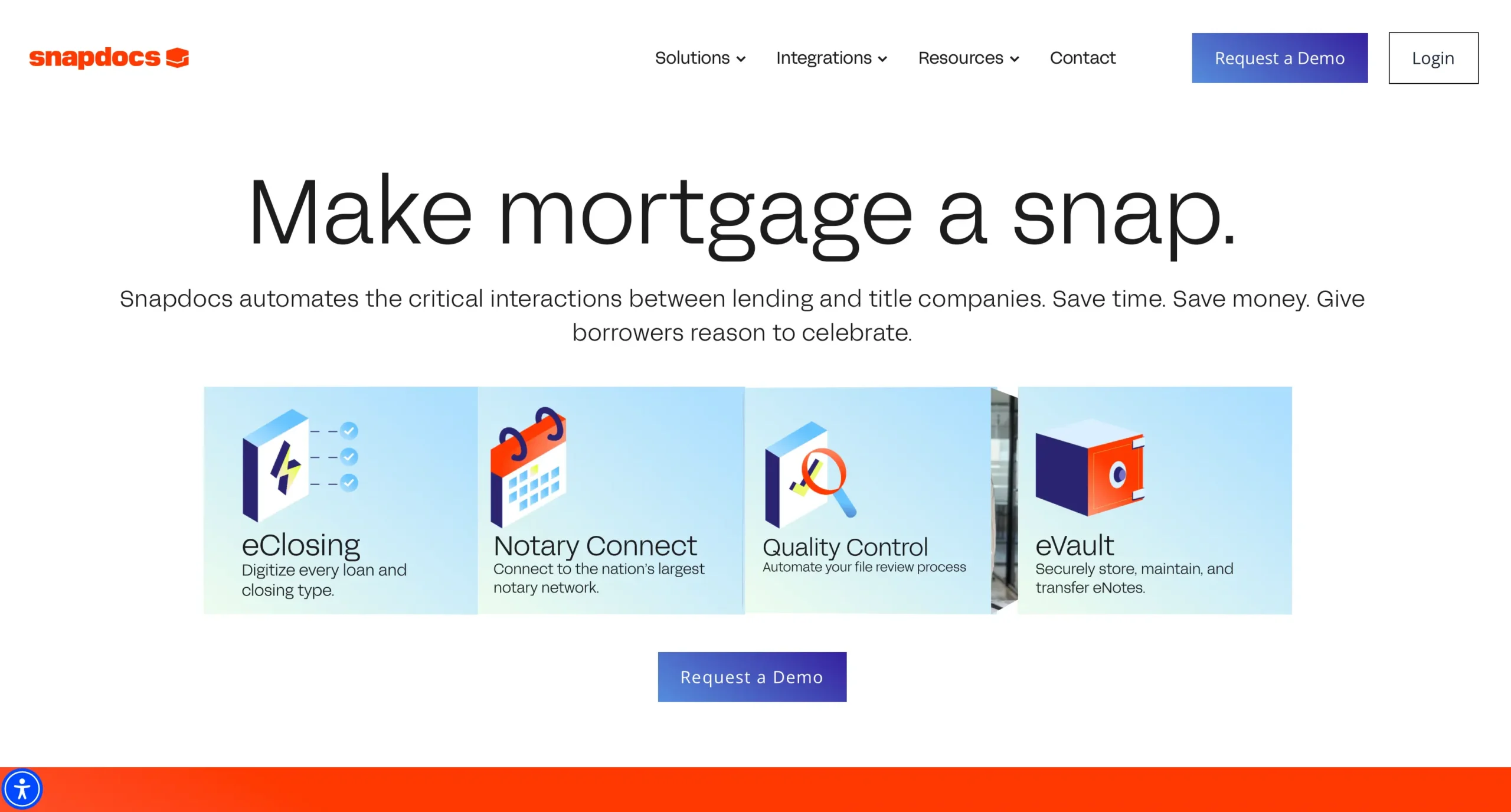 Snapdocs homepage screenshot