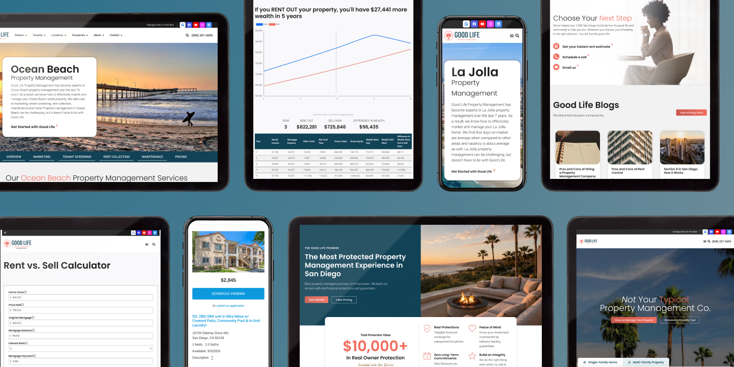 Good Life Property Management client work 1