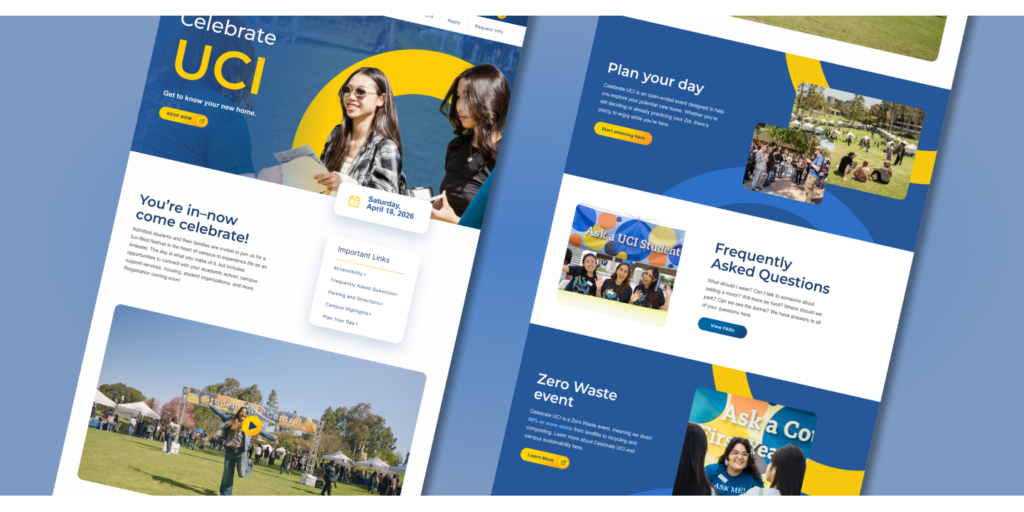 Celebrate UCI client work 2